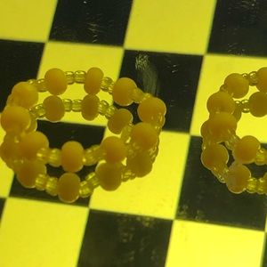2 pc yellow hand made aesthetic statement rings